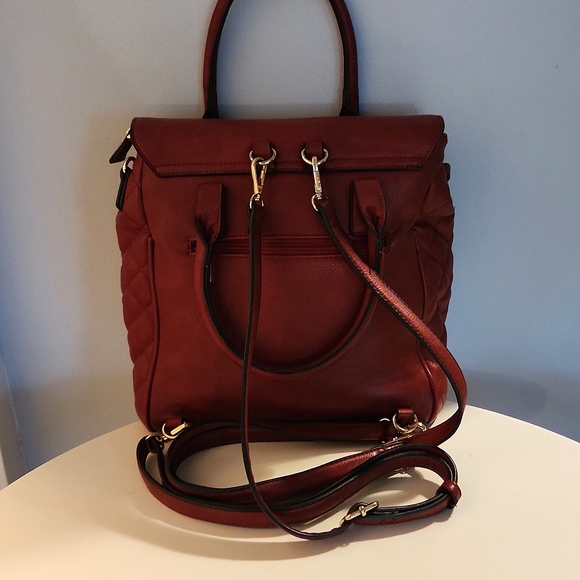 Red Faux Leather HandBag/Backpack - Picture 2 of 2